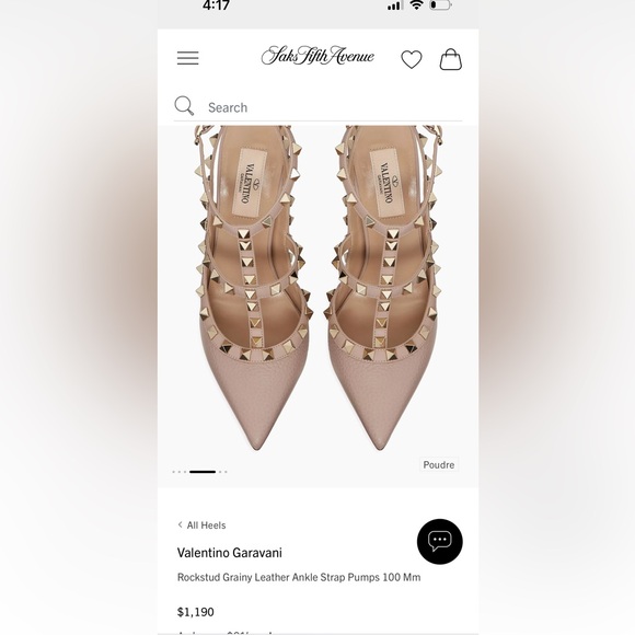 Valentino Garavani Rockstud Ankle Strap Heels - Nude - Picture 4 of 4